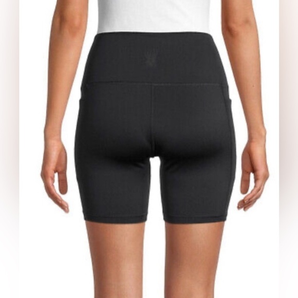 SPYDER ACTIVE BLACK HIGH WAIST SIDE POCKET BIKE SHORTS SIZE S - Picture 2 of 10